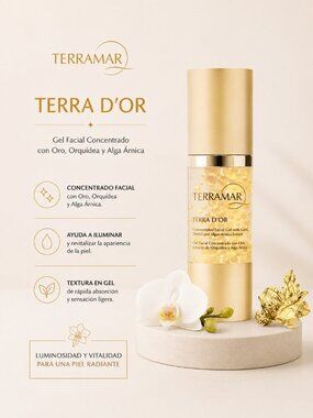 TERRA D'OR GEL FACIAL CONCENTRADO CON ORO, EXTRACTO DE ORQUÍDEA Y ALGA